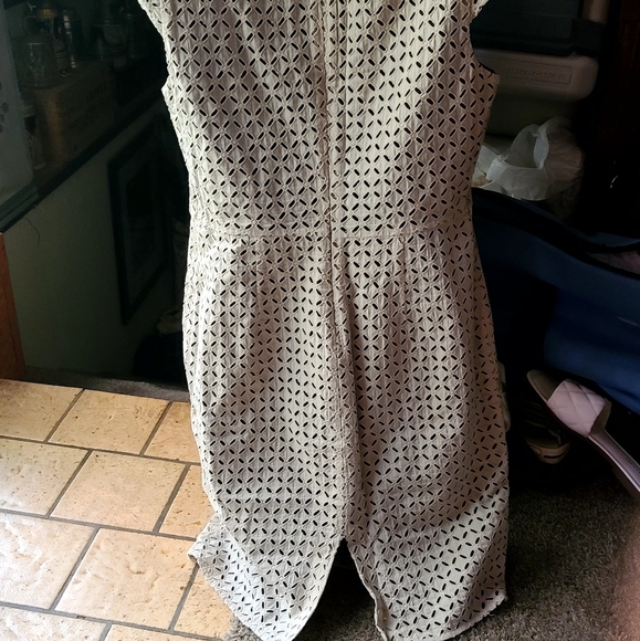 Calvin Klein black * Tan beautiful eyelet dress sz10p - Picture 7 of 9